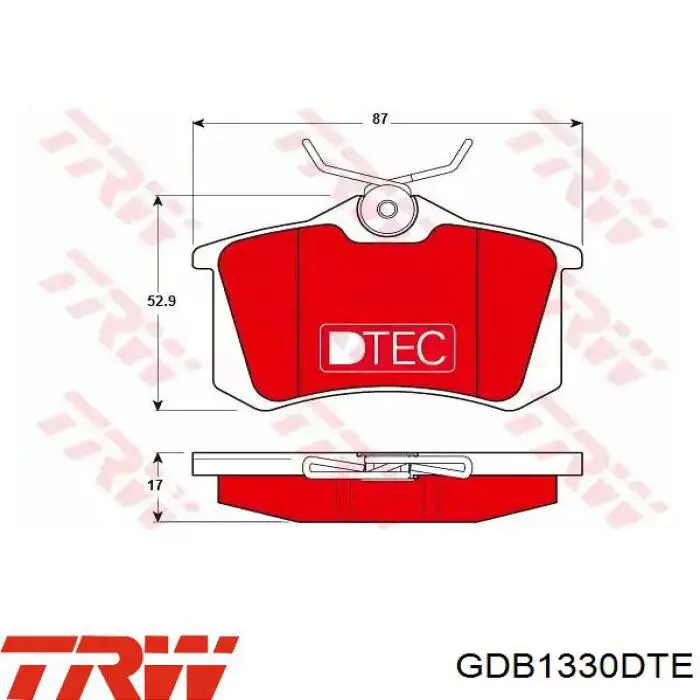 Sapatas do freio traseiras de disco TRW GDB1330DTE preço, a partir de 19,01 USD