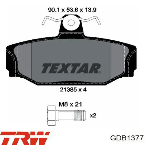 Compre GDB1377 TRW Sapatas do freio traseiras de disco