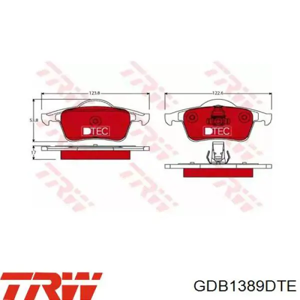 Compre GDB1389DTE TRW Sapatas do freio traseiras de disco