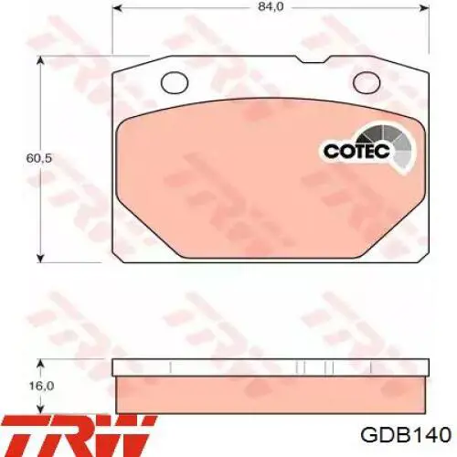 Sapatas do freio dianteiras de disco TRW GDB140 preço, a partir de 22,33 USD