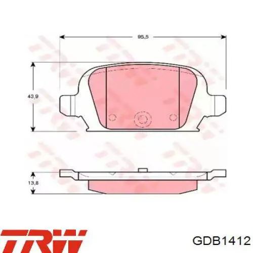 Sapatas do freio traseiras de disco TRW GDB1412 preço, a partir de 29,38 USD