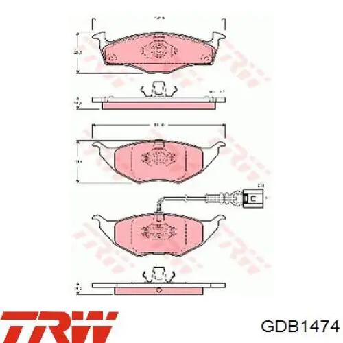 Compre GDB1474 TRW Sapatas do freio dianteiras de disco