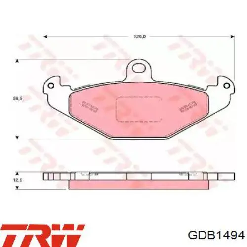 Compre GDB1494 TRW Sapatas do freio traseiras de disco
