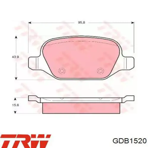 Sapatas do freio traseiras de disco TRW GDB1520 preço, a partir de 25,80 USD