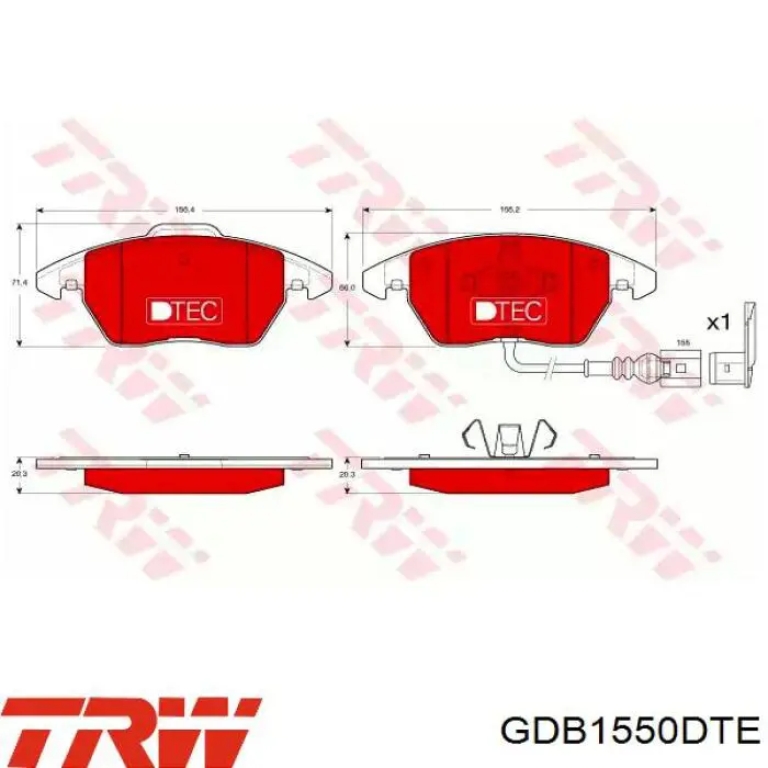 Sapatas do freio dianteiras de disco TRW GDB1550DTE preço, a partir de 33,90 USD