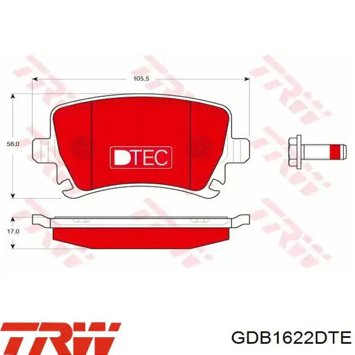 Sapatas do freio traseiras de disco TRW GDB1622DTE preço, a partir de 29,99 USD