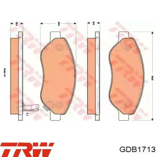 Sapatas do freio dianteiras de disco TRW GDB1713 preço, a partir de 39,03 USD