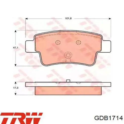 Sapatas do freio traseiras de disco TRW GDB1714 preço, a partir de 36,53 USD