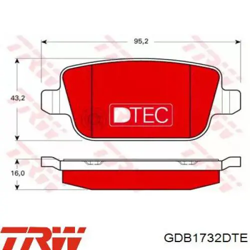 Compre GDB1732DTE TRW Sapatas do freio traseiras de disco