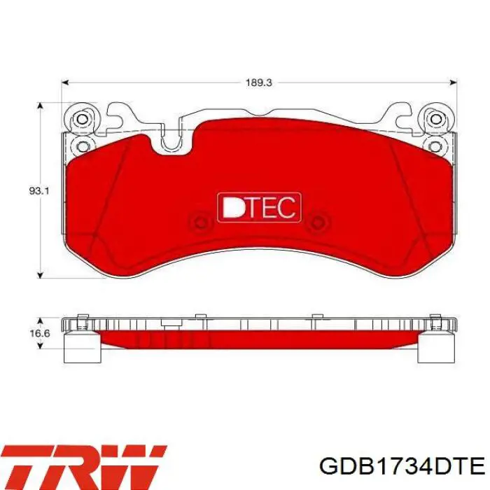 Sapatas do freio dianteiras de disco TRW GDB1734DTE preço, a partir de 71,62 USD