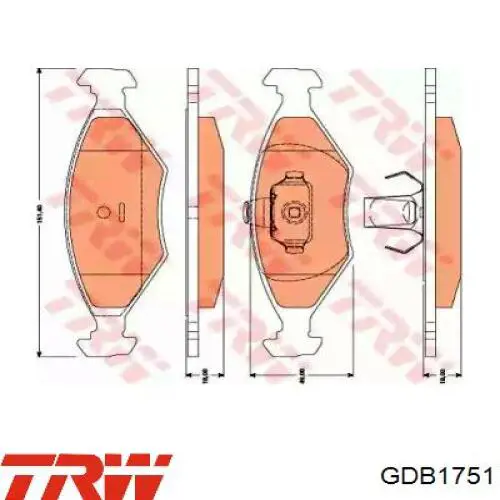 Compre GDB1751 TRW Sapatas do freio dianteiras de disco