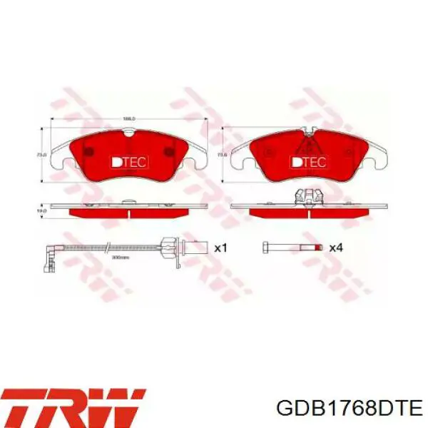 Compre GDB1768DTE TRW Sapatas do freio dianteiras de disco