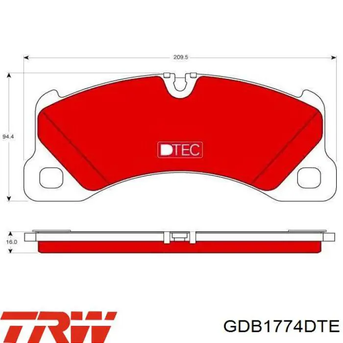 Compre GDB1774DTE TRW Sapatas do freio dianteiras de disco
