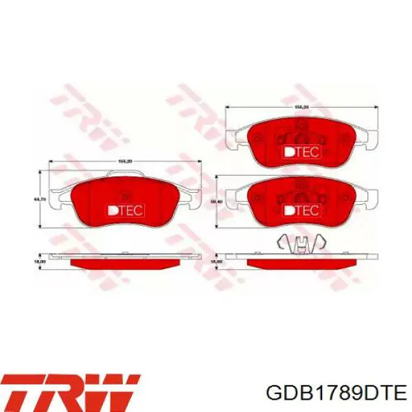 Sapatas do freio dianteiras de disco TRW GDB1789DTE preço, a partir de 32,86 USD