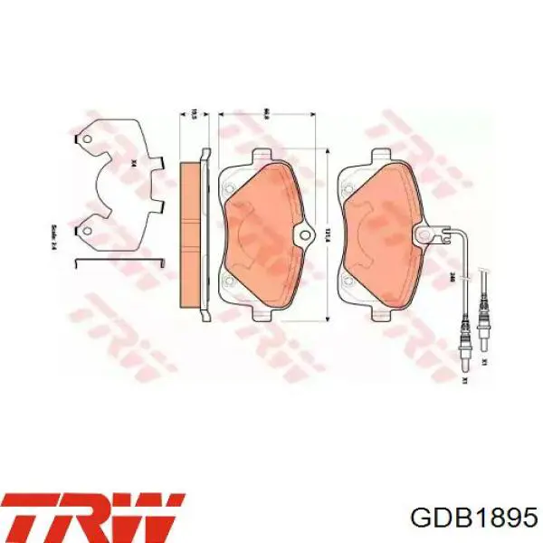 Compre GDB1895 TRW Sapatas do freio dianteiras de disco