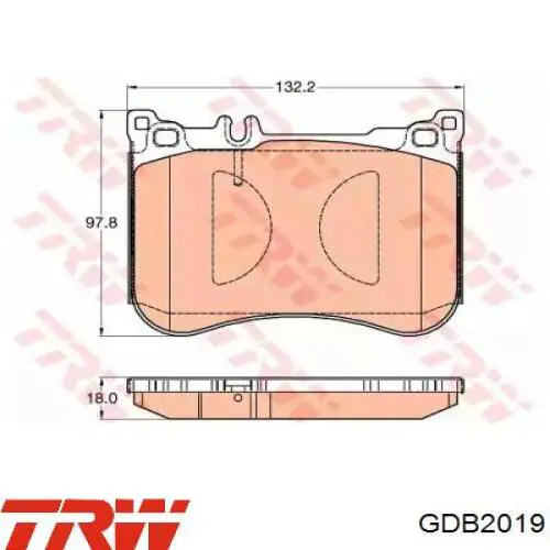 Sapatas do freio dianteiras de disco TRW GDB2019 preço, a partir de 60,36 USD