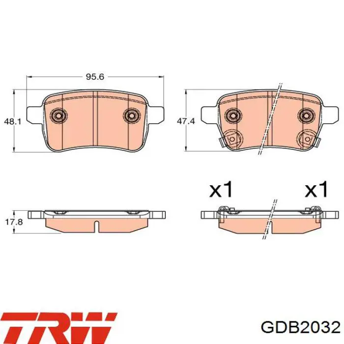 Sapatas do freio traseiras de disco TRW GDB2032 preço, a partir de 37,83 USD