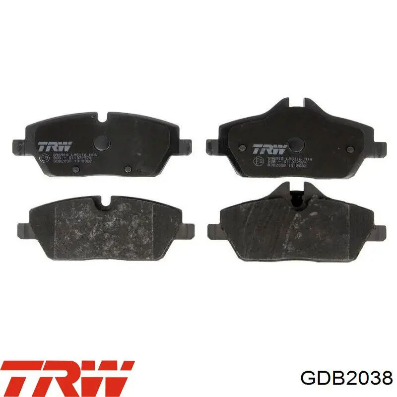 Sapatas do freio dianteiras de disco TRW GDB2038 preço, a partir de 45,24 USD