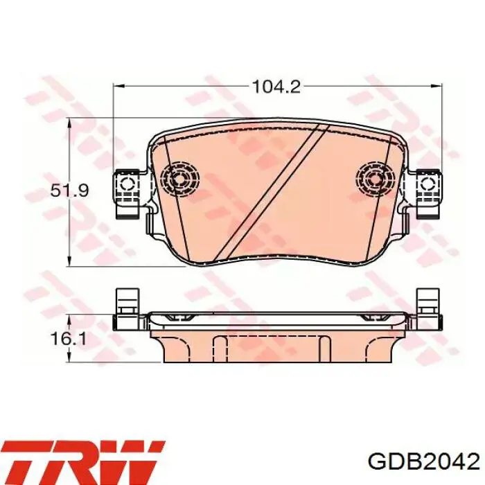 Sapatas do freio traseiras de disco TRW GDB2042 preço, a partir de 33,44 USD