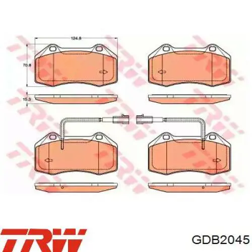 Sapatas do freio dianteiras de disco TRW GDB2045 preço, a partir de 39,71 USD