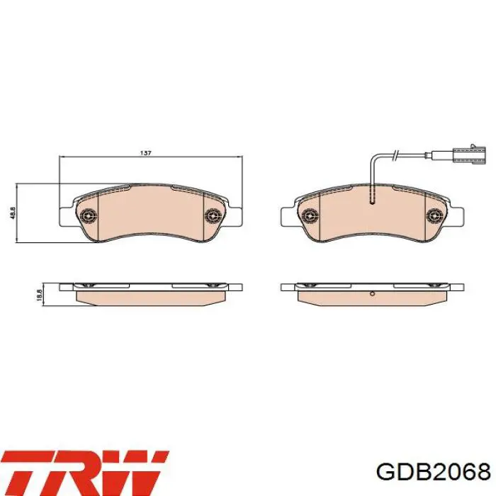 Sapatas do freio traseiras de disco TRW GDB2068 preço, a partir de 39,39 USD