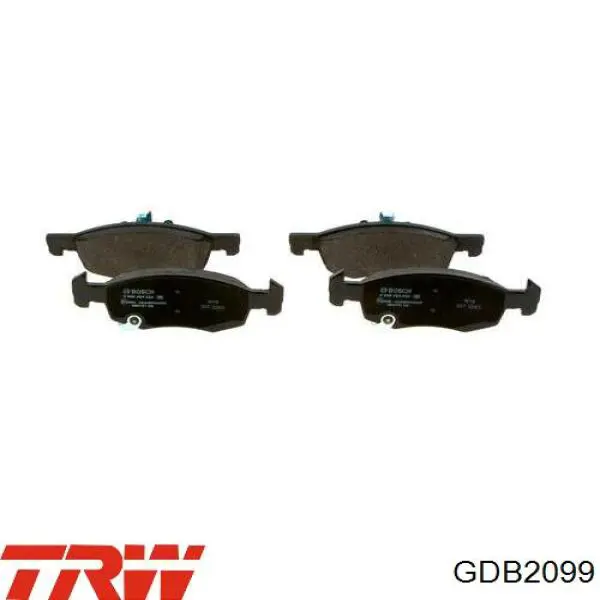 Sapatas do freio dianteiras de disco TRW GDB2099 preço, a partir de 40,36 USD