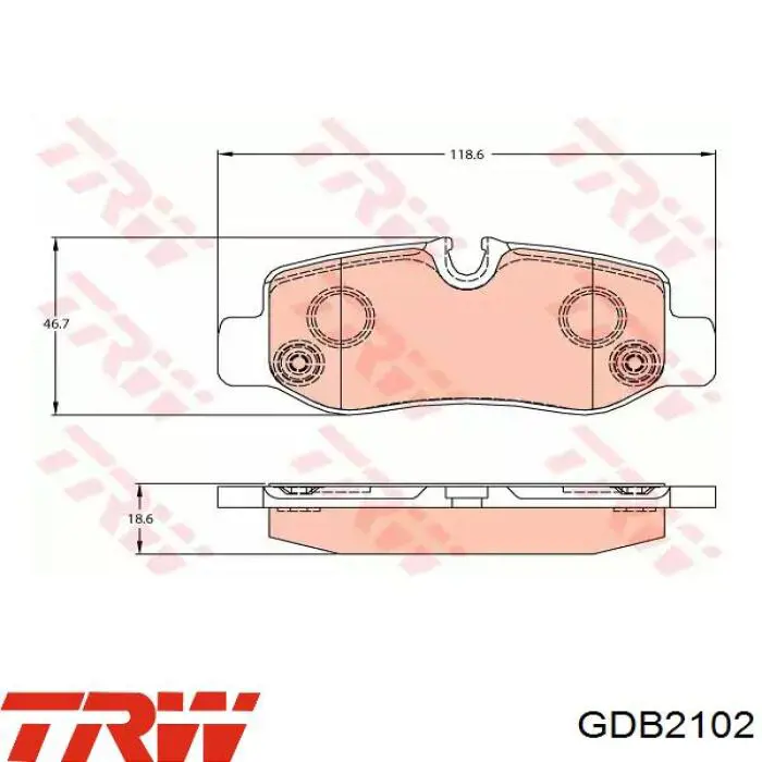 GDB2102 TRW Sapatas do freio traseiras de disco
