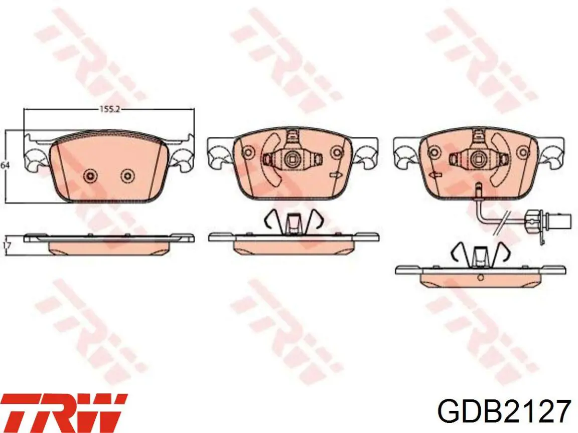 Sapatas do freio dianteiras de disco TRW GDB2127 preço, a partir de 53,14 USD