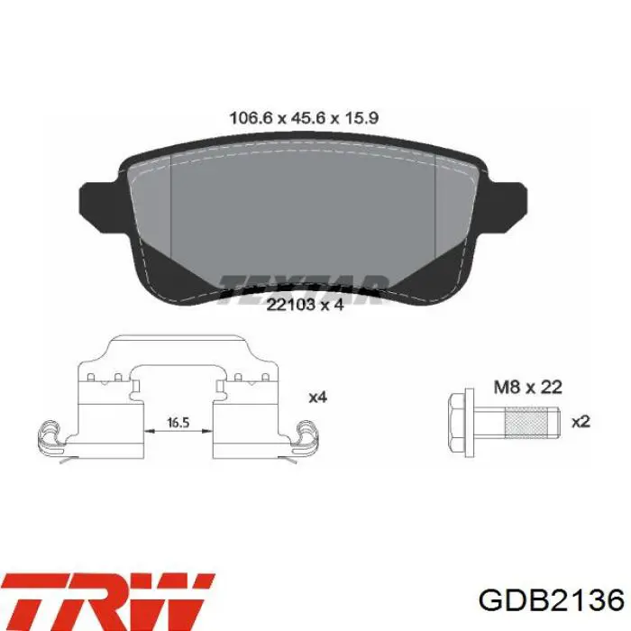 Sapatas do freio traseiras de disco TRW GDB2136 preço, a partir de 34,05 USD