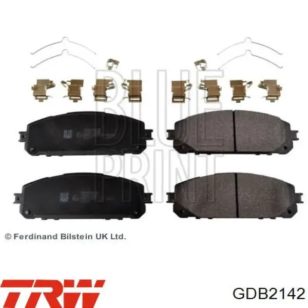 Sapatas do freio dianteiras de disco TRW GDB2142 preço, a partir de 52,88 USD