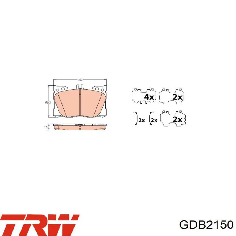 GDB2150 TRW Sapatas do freio dianteiras de disco