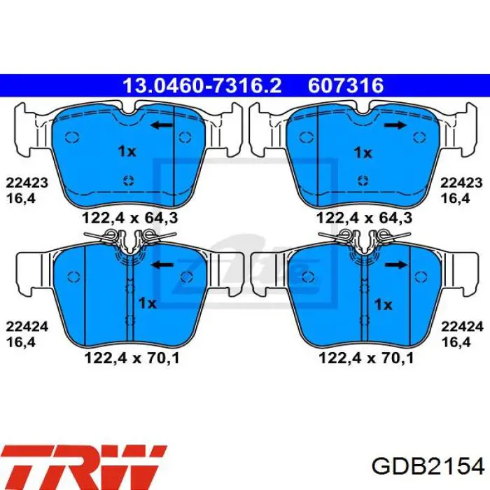 Sapatas do freio traseiras de disco TRW GDB2154 preço, a partir de 36,89 USD
