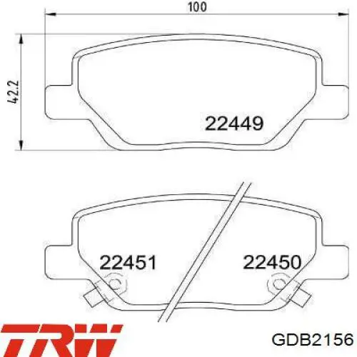 Compre GDB2156 TRW Sapatas do freio traseiras de disco