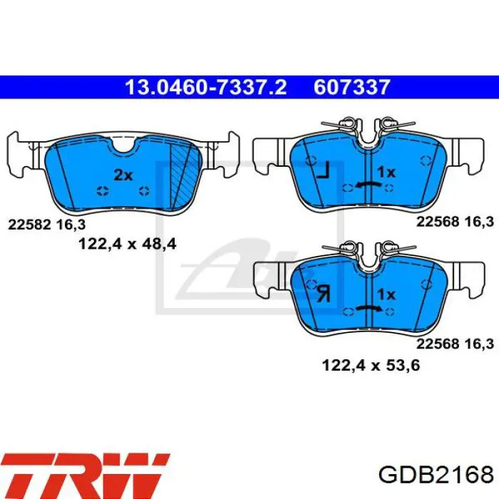 Compre GDB2168 TRW Sapatas do freio traseiras de disco