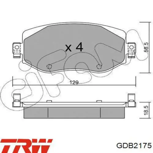 Compre GDB2175 TRW Sapatas do freio dianteiras de disco