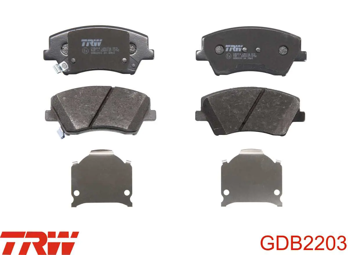 GDB2203 TRW Sapatas do freio dianteiras de disco