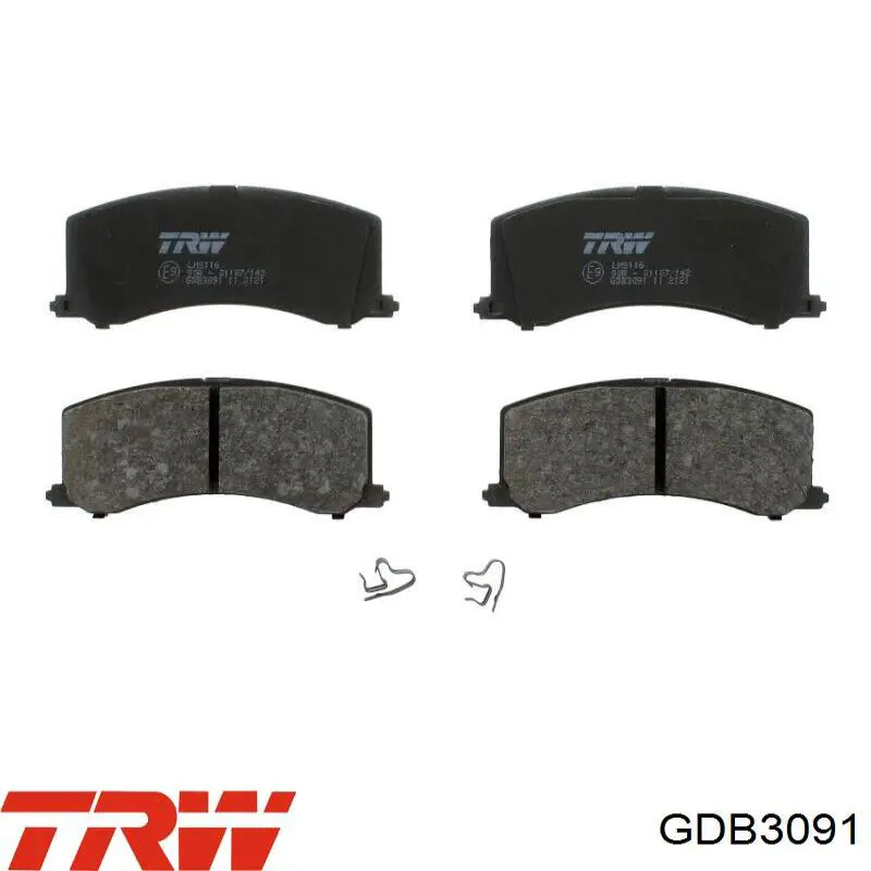 Sapatas do freio dianteiras de disco TRW GDB3091 preço, a partir de 27,59 USD