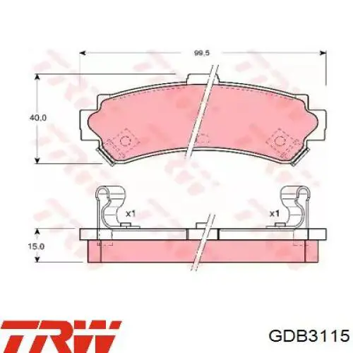Sapatas do freio traseiras de disco TRW GDB3115 preço, a partir de 26,00 USD