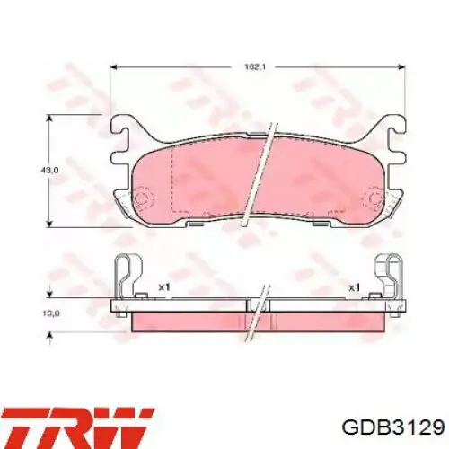 Compre GDB3129 TRW Sapatas do freio traseiras de disco