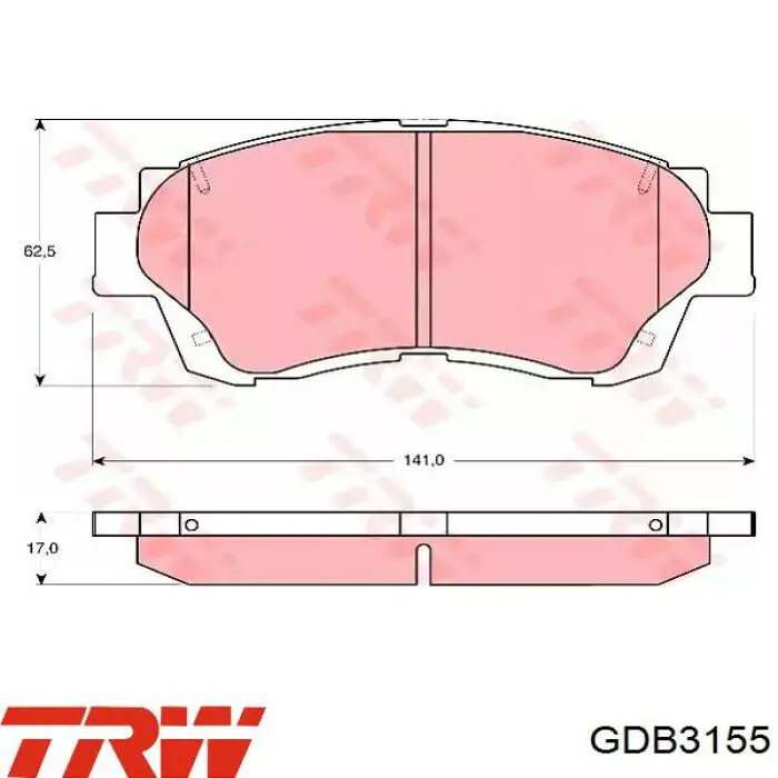 Sapatas do freio dianteiras de disco TRW GDB3155 preço, a partir de 35,05 USD