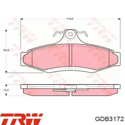 Compre GDB3172 TRW Sapatas do freio traseiras de disco