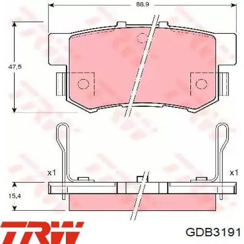 Sapatas do freio traseiras de disco TRW GDB3191 preço, a partir de 26,94 USD