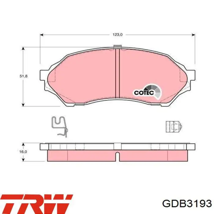 Sapatas do freio dianteiras de disco TRW GDB3193 preço, a partir de 30,27 USD