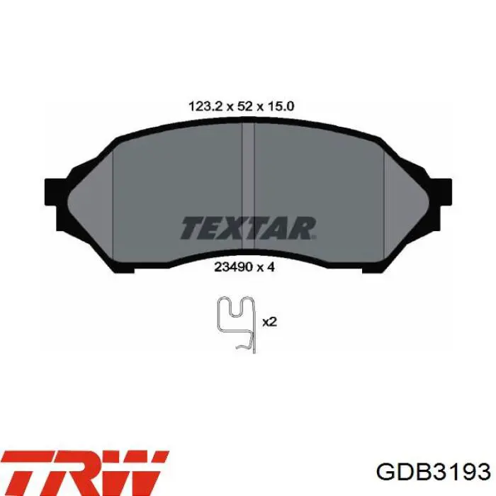 Compre GDB3193 TRW Sapatas do freio dianteiras de disco