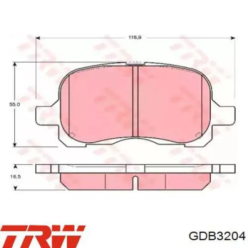Sapatas do freio dianteiras de disco TRW GDB3204 preço, a partir de 22,28 USD