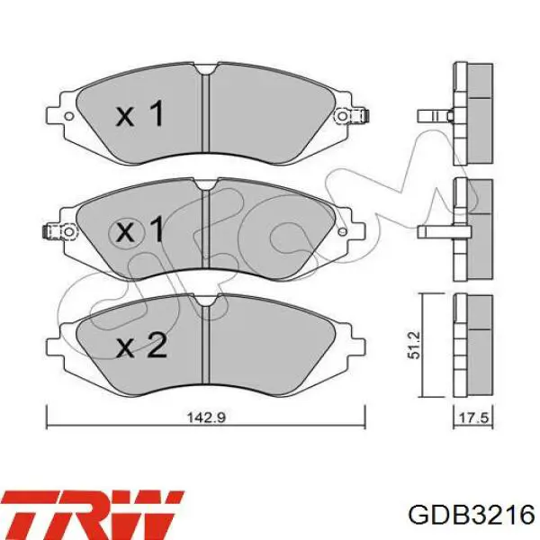 Compre GDB3216 TRW Sapatas do freio dianteiras de disco