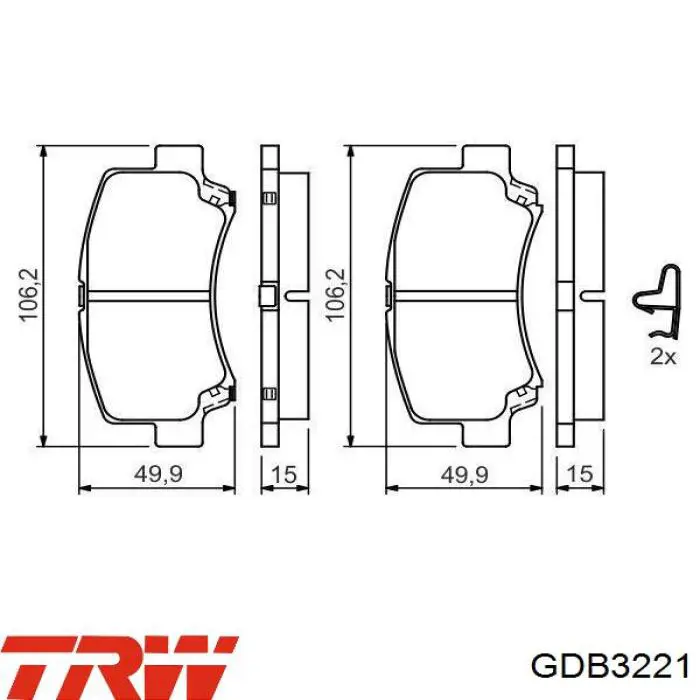 Compre GDB3221 TRW Sapatas do freio dianteiras de disco