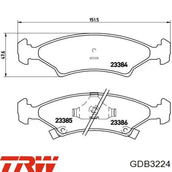 Compre GDB3224 TRW Sapatas do freio dianteiras de disco