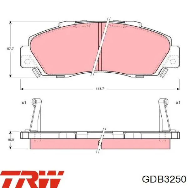 Compre GDB3250 TRW Sapatas do freio dianteiras de disco