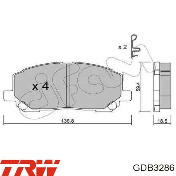 Compre GDB3286 TRW Sapatas do freio dianteiras de disco